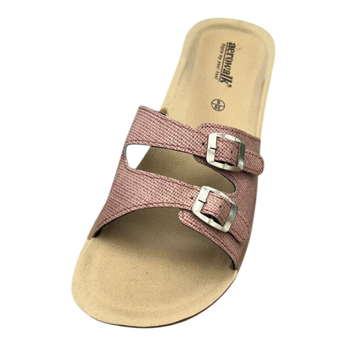 Guld glitter tåsplit og Dusty Rose rem