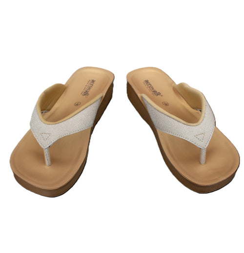 Aerowalk tåsplit sandal - Supersoft guld glitter