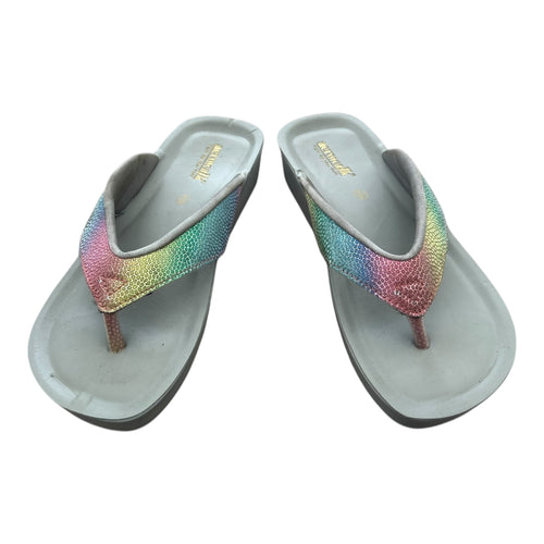 Aerowalk tåsplit sandal - Supersoft rainbow glitter