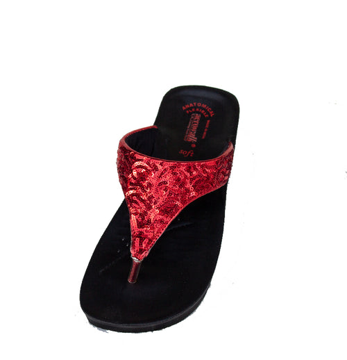 Aerowak tåsplit sandal - Supersoft rød widestrap