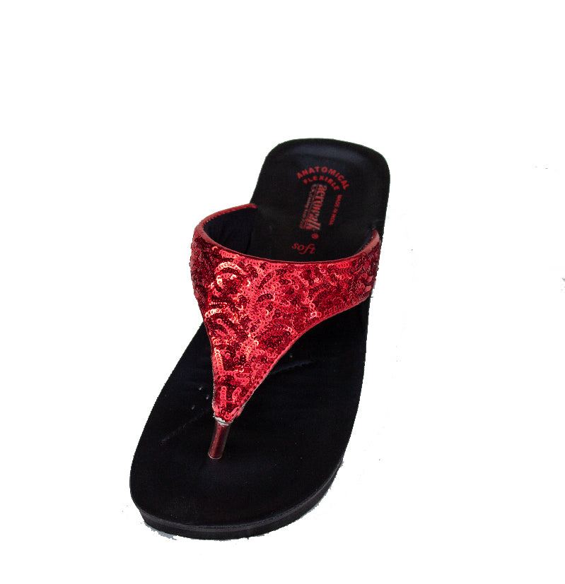 Aerowak tåsplit sandal - Supersoft rød widestrap