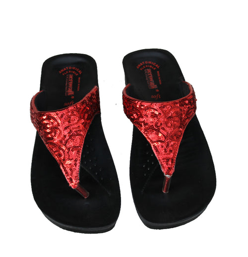 Aerowak tåsplit sandal - Supersoft rød widestrap