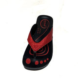 Aerowalk tåsplit sandal - rød glitter