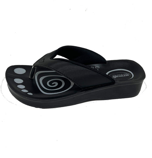 Aerowalk tåsplit sandal - sort