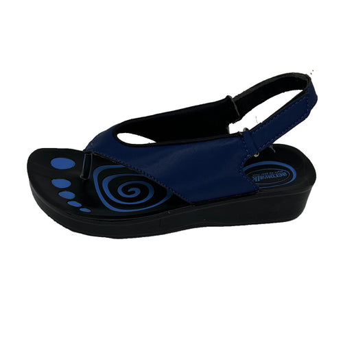 Aerowalk tåsplit  sandal - blå med hælrem