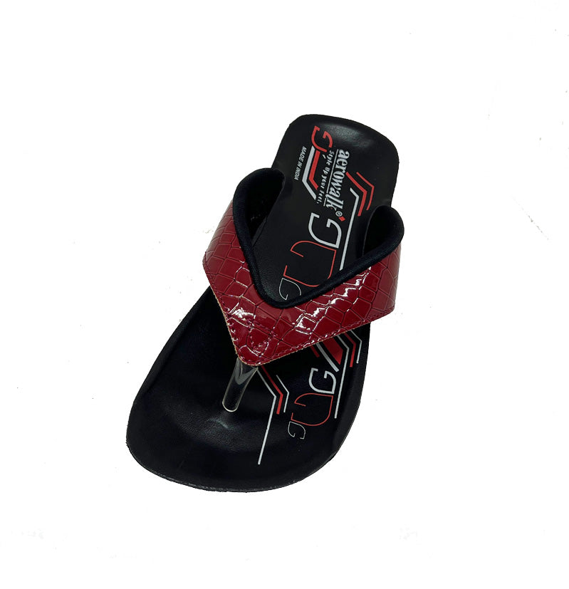 Aerowalk tåsplit sandal - cherry croco